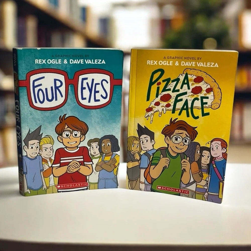 Four Eyes  & Pizza Face A Graphic Novel paperback Fiction Rex Ogle Book Set